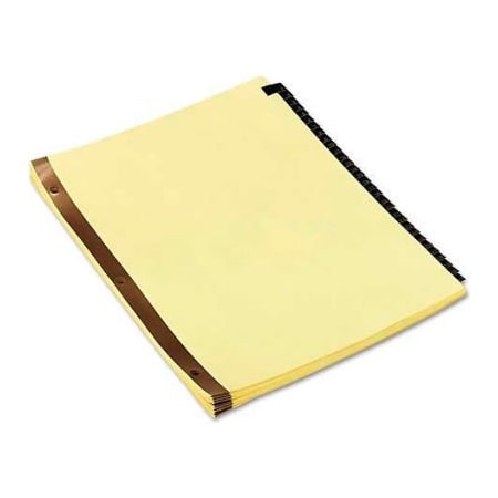 Universal One Leather-Look Mylar Tab Dividers, 31 Numbered Tabs, Letter, Black/Gold, Set of 31 UNV20822***